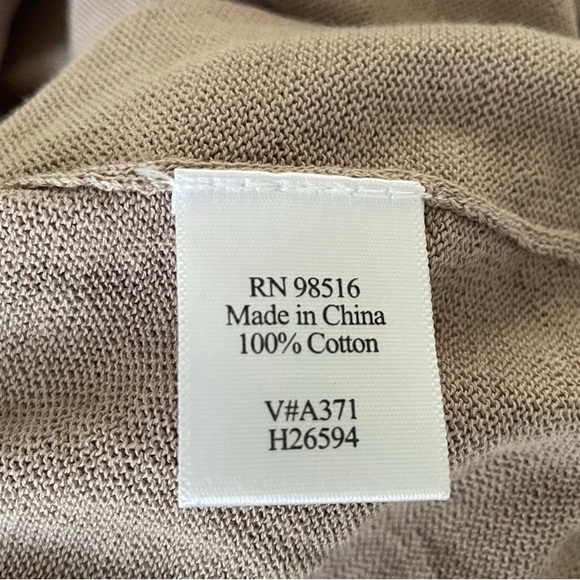 Coldwater Creek Embroidered Open Front Tan Cotton Cardigan Sweater
Size Large - Picture 8 of 9